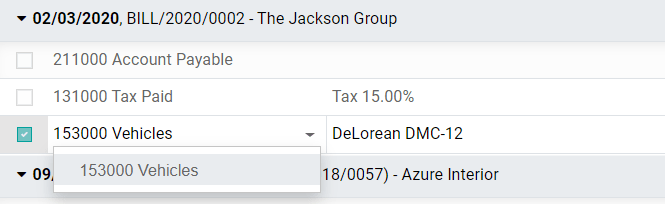Thay đổi tài khoản của bút toán đã ghi sổ trong Odoo Accounting