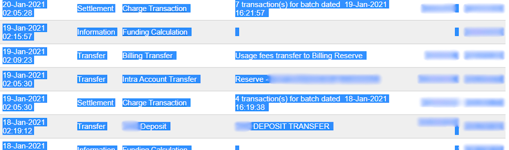 Chọn các giao dịch Authorize.Net để nhập