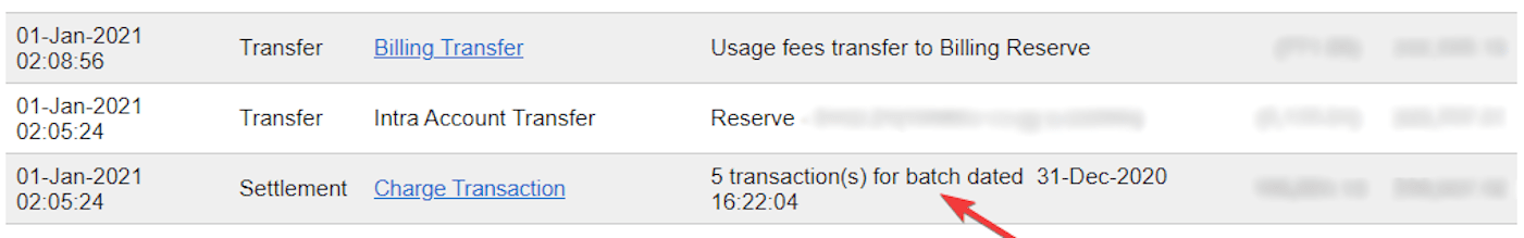 Lô thanh toán của báo cáo Authorize.Net