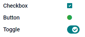 Ví dụ về các trường Checkbox với các widget khác nhau