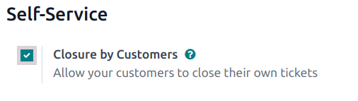 Cài đặt đóng yêu cầu của khách hàng trong Odoo Helpdesk.
