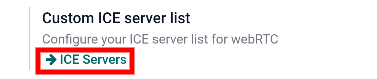 Nút "ICE Servers" trong Cài đặt chung Odoo