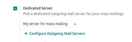 Máy chủ thư riêng trong cài đặt ứng dụng Email Marketing