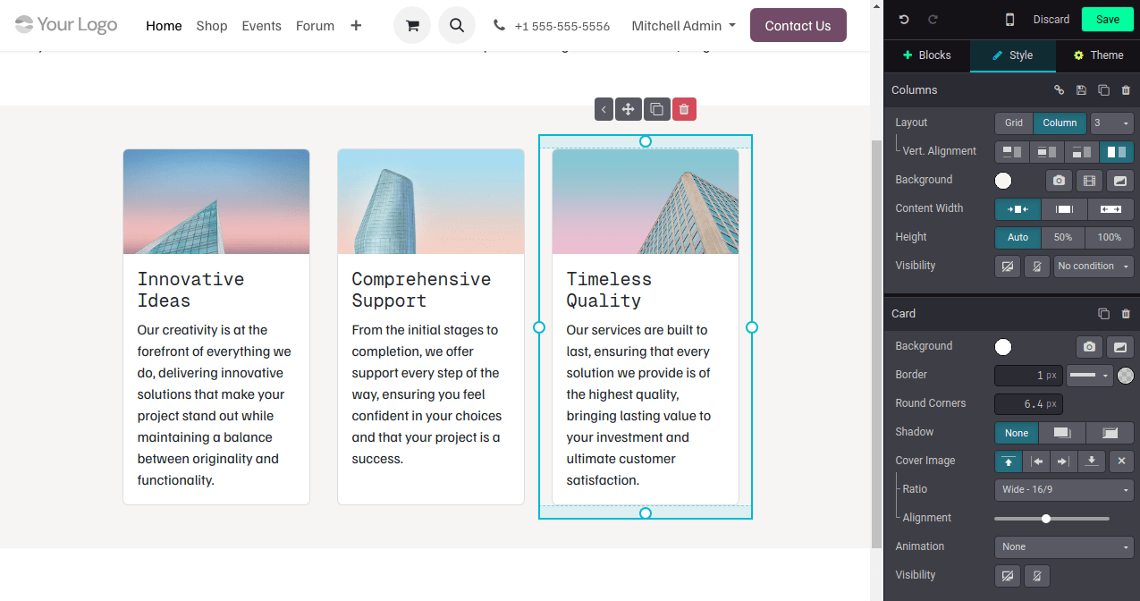 Nhập / để thêm các phần tử website
