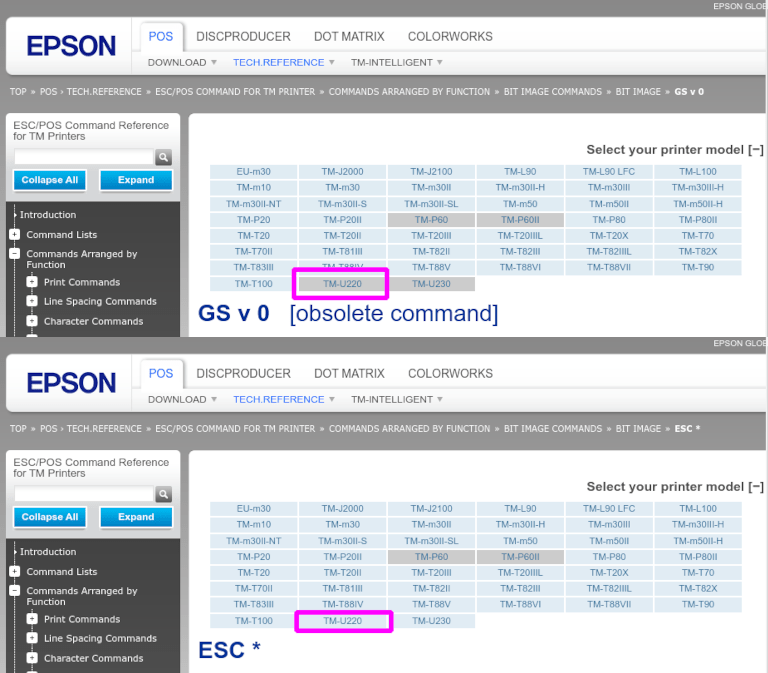Đánh giá khả năng tương thích của Epson từ trang web Epson