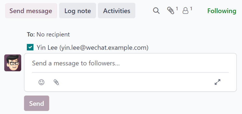 Gửi email từ khung trao đổi.