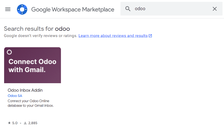 Odoo Inbox Addin trên Google Workspace Marketplace