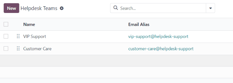 Xem trang đội ngũ Helpdesk trong Odoo Helpdesk.