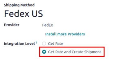 Thiết lập tùy chọn "Get Rate và Create Shipment".
