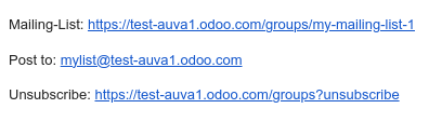URL trong phần chân của email nhóm.