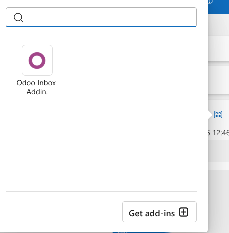 Nút add-in Odoo cho Outlook