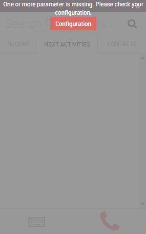 Thiếu thông báo tham số trong widget VoIP của Odoo