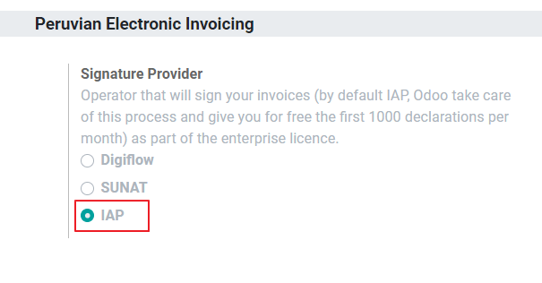 Tùy chọn IAP cho nhà cung cấp chữ ký