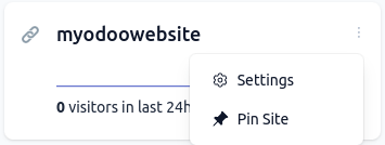 Nhấn vào biểu tượng bánh răng trong danh sách các trang web.