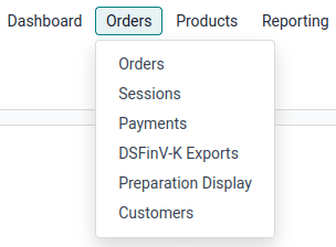 Menu để xuất DSFinV-K