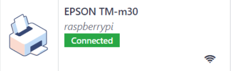 Máy in như khi hiển thị trong danh sách thiết bị của ứng dụng IoT.