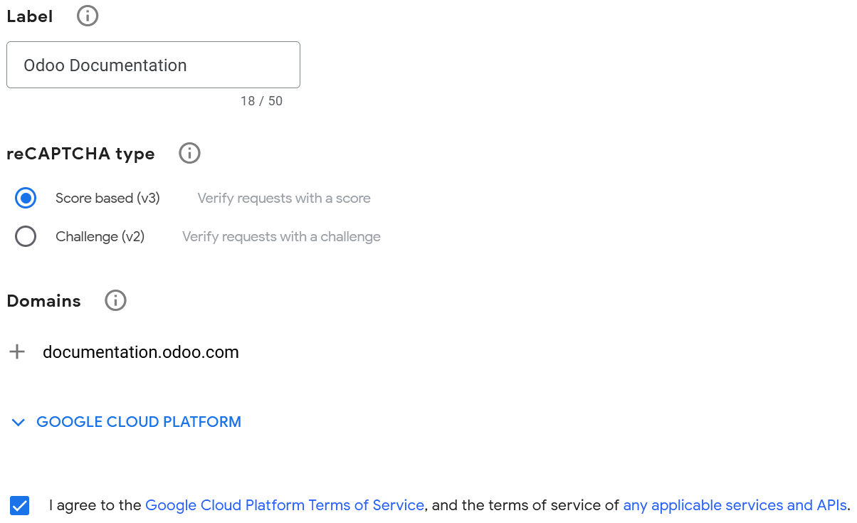 Ví dụ đăng ký website sử dụng reCAPTCHA