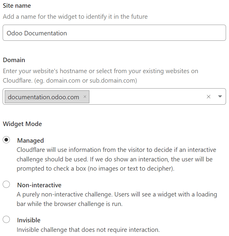 Thêm một trang web vào Cloudflare Turnstile