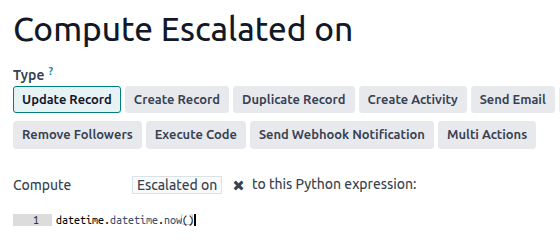Tính toán trường datetime tùy chỉnh bằng biểu thức Python