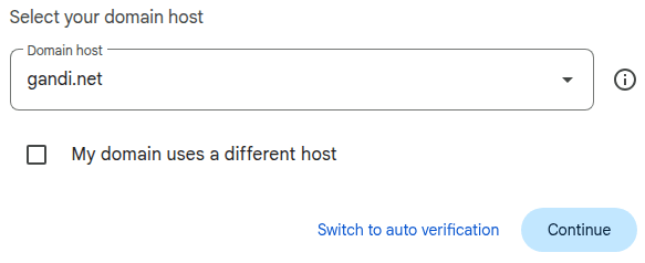 Chọn máy chủ tên miền trên Google Workspace